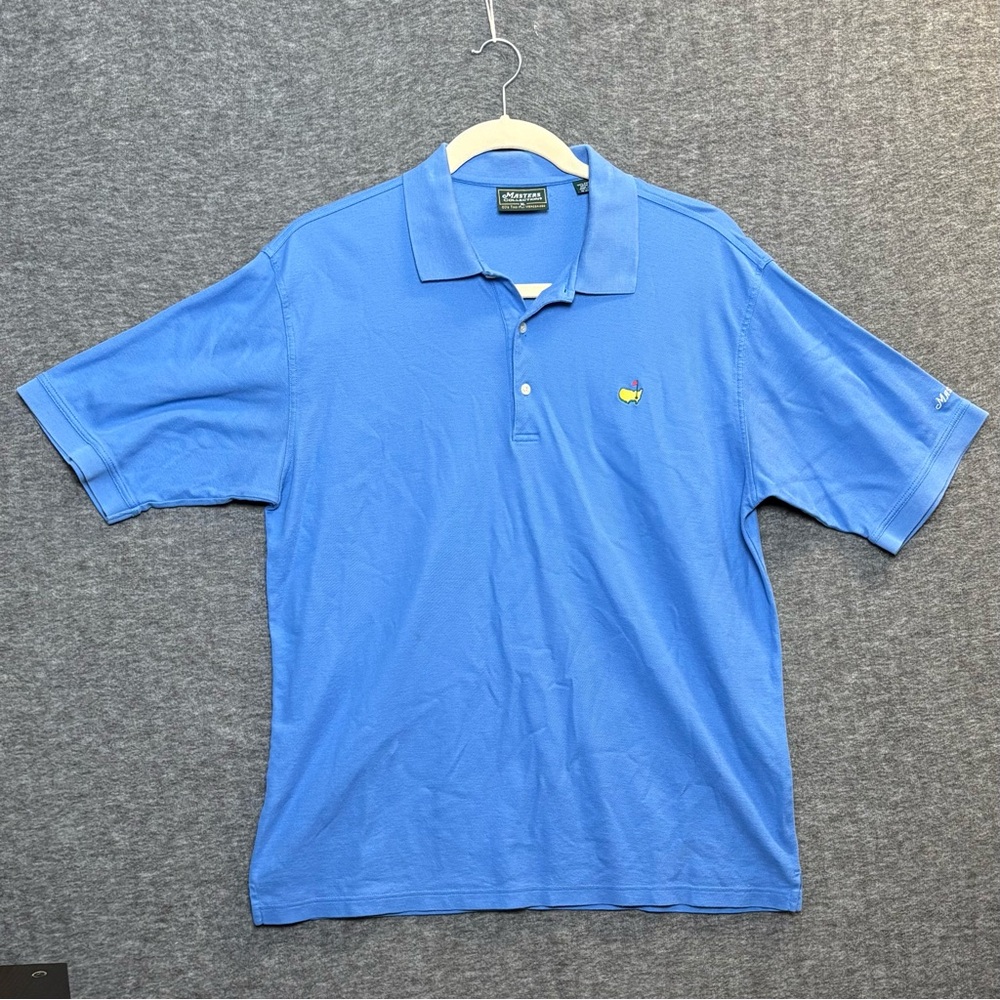 Vintage Masters Collection 100% Pima Cotton Blue Golf Polo Hong Kong Sz Large